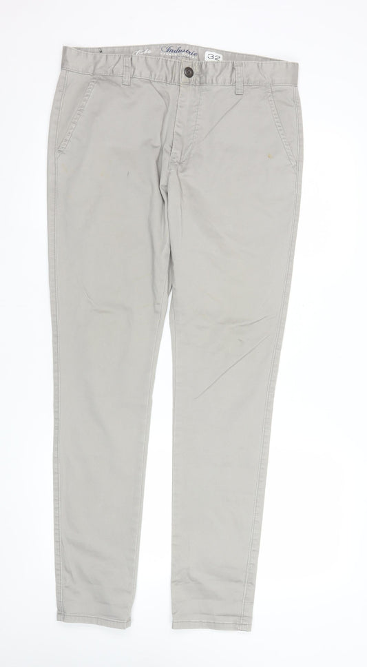 Industrie Men Beige Slim Fit Chino Trousers Size 32