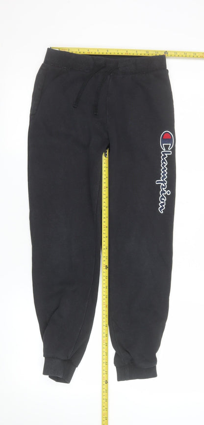 Champion Boys Black Jogger Trousers 11-12 Years Fleece Lined Activewear