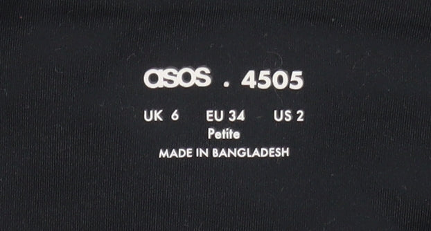ASOS 4505 Women Black Petite Flared Active Trousers Size 6