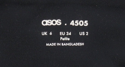 ASOS 4505 Women Black Petite Flared Active Trousers Size 6