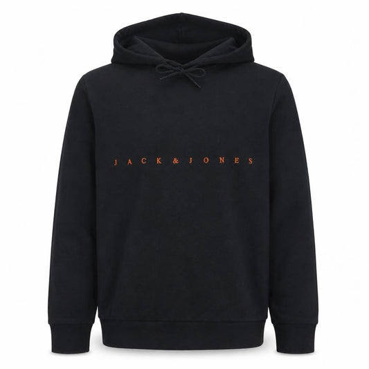 Jack & Jones Men's Black Pullover Hoodie L Classic Logo Fleece