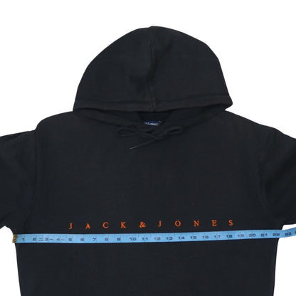 Jack & Jones Men's Black Pullover Hoodie L Classic Logo Fleece