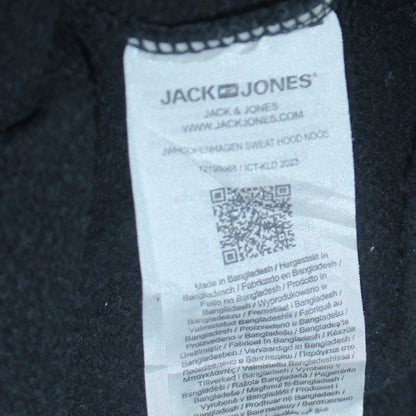 Jack & Jones Men's Black Pullover Hoodie L Classic Logo Fleece