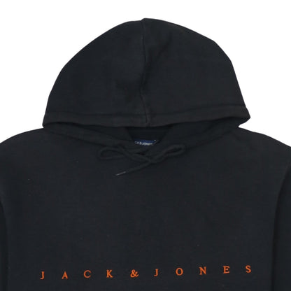 Jack & Jones Men's Black Pullover Hoodie L Classic Logo Fleece