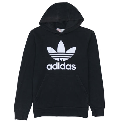 Adidas Boys Black Pullover Hoodie 13-14 Years Regular Fit Fleece Sweatshirt