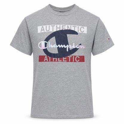 Champion Men’s Grey Athletic Graphic Crew Neck T-Shirt Small
