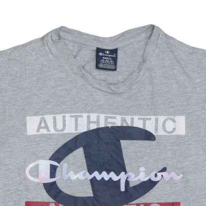 Champion Men’s Grey Athletic Graphic Crew Neck T-Shirt Small