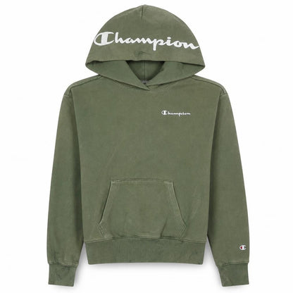 Champion Womens Khaki Green Pullover Hoodie XS Cotton Blend Logo