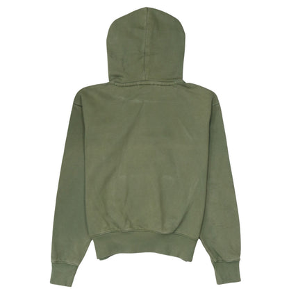Champion Womens Khaki Green Pullover Hoodie XS Cotton Blend Logo