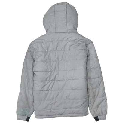 Adidas Mens Grey Hooded Puffer Jacket Size S Lightweight Winter Coat