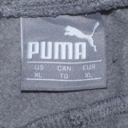 Puma Men's Grey Fleece Jogger Trousers XL Regular Fit
