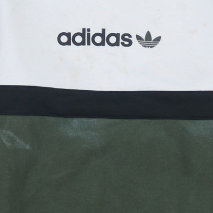 Adidas Boys Green & White Colourblock Crew Neck Sweatshirt Size 13-14 Years