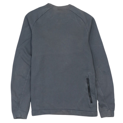 Nike Men’s Grey Small Pullover Sweatshirt Crew Neck Logo Zip Pocket