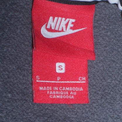 Nike Men’s Grey Small Pullover Sweatshirt Crew Neck Logo Zip Pocket