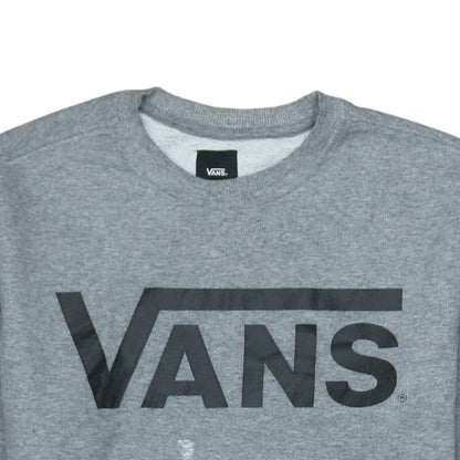Vans Mens Grey Small Pullover Sweatshirt Crew Neck Logo Skate
