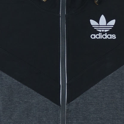 Adidas Men's Grey Full Zip Hoodie L Sports Fleece Sweatshirt