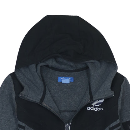 Adidas Men's Grey Full Zip Hoodie L Sports Fleece Sweatshirt