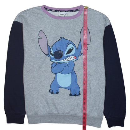 Disney Women’s Grey Stitch Sweatshirt Size M 12/14 Crew Neck