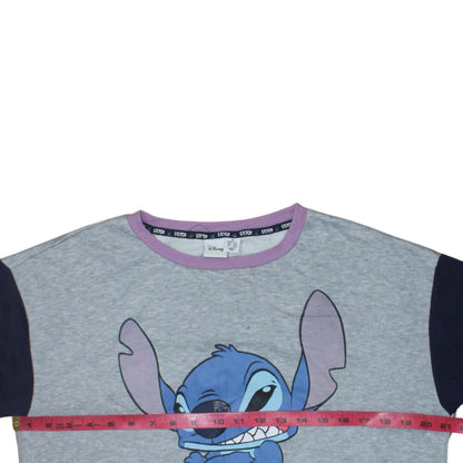 Disney Women’s Grey Stitch Sweatshirt Size M 12/14 Crew Neck