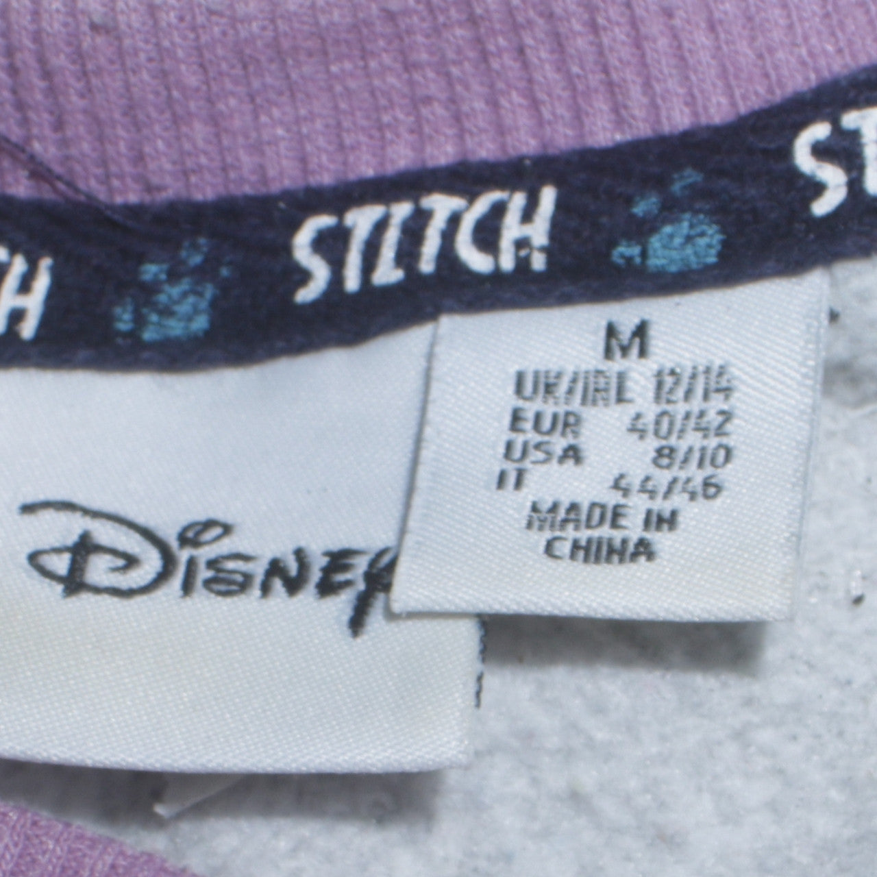 Disney Women’s Grey Stitch Sweatshirt Size M 12/14 Crew Neck