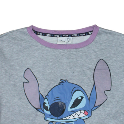 Disney Women’s Grey Stitch Sweatshirt Size M 12/14 Crew Neck