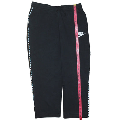 Nike Women’s Black M Track Pants with Side Stripe Drawstring Waist