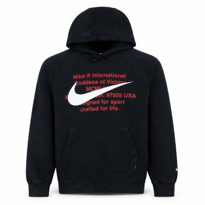 Nike Men's Black Pullover Hoodie M Logo Graphic Fleece Sweatshirt