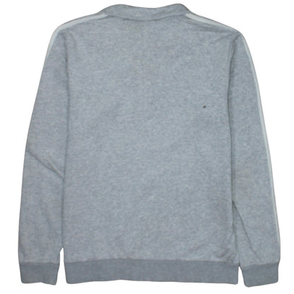 Adidas Women Grey 1/4 Zip Sweatshirt Medium Classic Logo Pullover