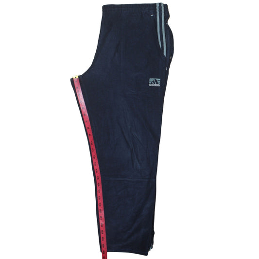 Adidas Men's Blue Velour Track Pants M Regular Fit Straight Leg