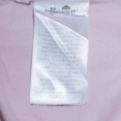 Ellesse Mens Pink Crew Neck Sweatshirt Size S Cotton Blend