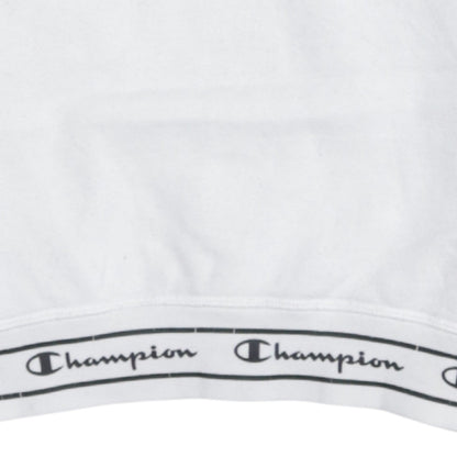 Champion Mens White Crew Neck Sweatshirt Large Cotton Blend Logo Style