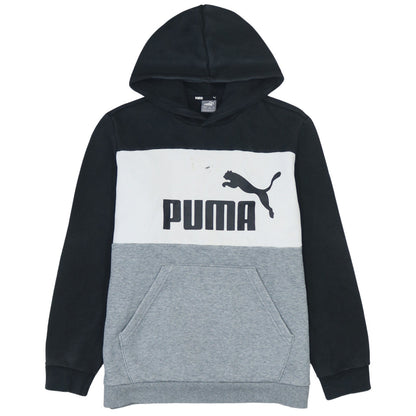 Puma Boys Black Colourblock Pullover Hoodie 13-14 Years