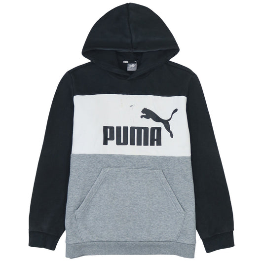 Puma Boys Black Colourblock Pullover Hoodie 13-14 Years