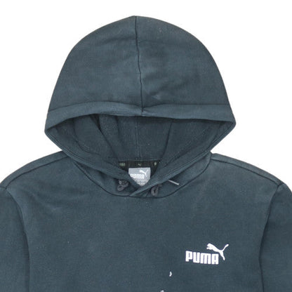 Puma Men’s Black Pullover Hoodie Small Regular Fit Logo Fleece