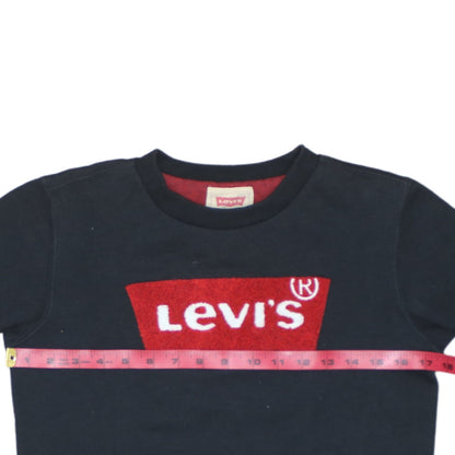 Levi's Boys Black Logo Crew Neck Pullover Sweatshirt Size 12 Years