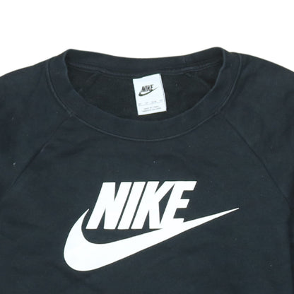 Nike Womens Black XS Pullover Sweatshirt Crew Neck Logo Print