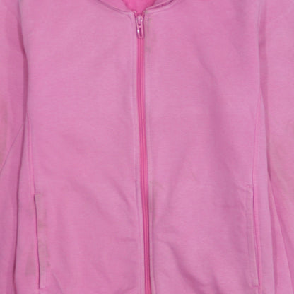 Adidas Women Pink Full Zip Hoodie Small Climalite Sport Essentials