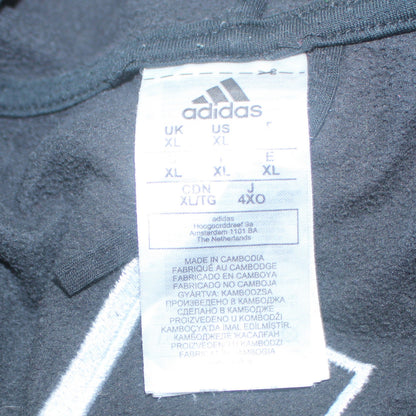 Adidas Men's Black XL Full Zip Hoodie with Logo and Pockets