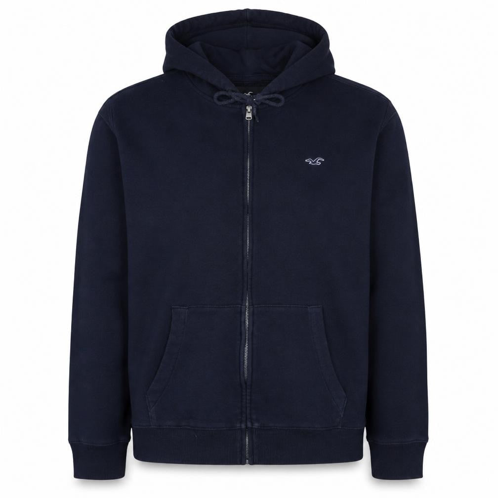 Hollister Men’s Blue Full Zip Hoodie XL Fleece Classic Style