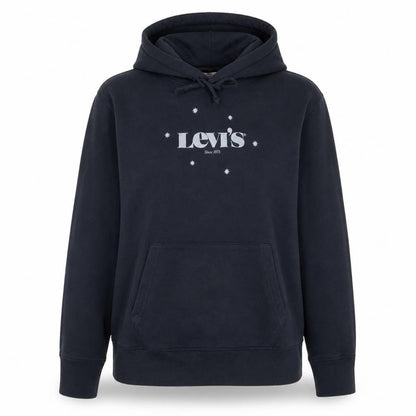 Levi's Womens Black Pullover Hoodie Medium Cotton Logo Design