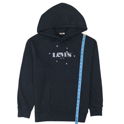 Levi's Womens Black Pullover Hoodie Medium Cotton Logo Design
