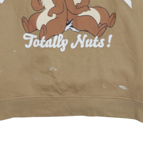 Disney Classics Chip & Dale Women's Beige Pullover Hoodie Size M