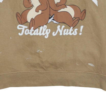 Disney Classics Chip & Dale Women's Beige Pullover Hoodie Size M