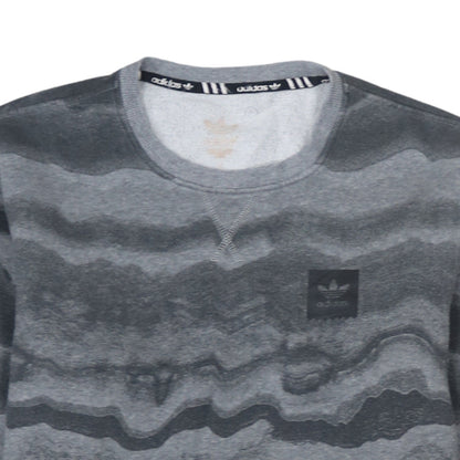 Adidas Men's Grey Camouflage Crew Neck Pullover Sweatshirt Size S
