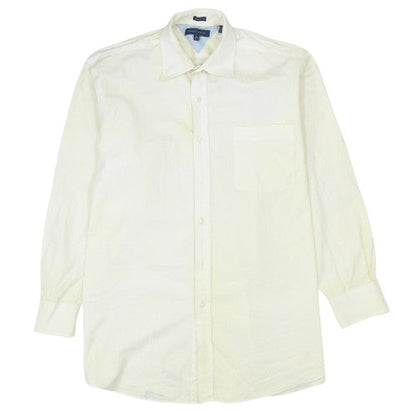 Tommy Hilfiger Men's Ivory Cotton Regular Fit Long Sleeve Shirt L