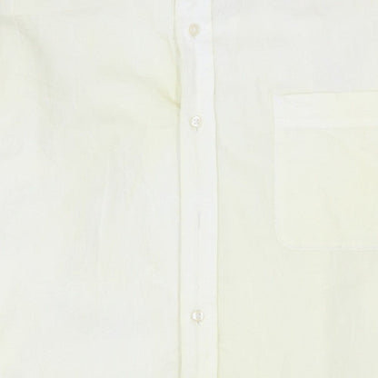 Tommy Hilfiger Men's Ivory Cotton Regular Fit Long Sleeve Shirt L