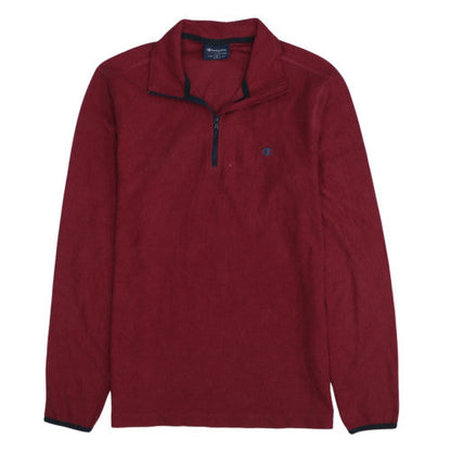 Champion Men's Red 1/4 Zip Fleece Sweatshirt Size S