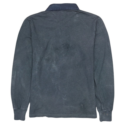 GANT Men's Blue Collared Henley Sweatshirt Size L