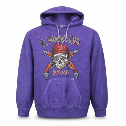 Gildan Men's Purple Pirate Graphic Pullover Hoodie Size M
