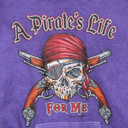Gildan Men's Purple Pirate Graphic Pullover Hoodie Size M